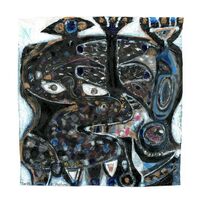 „schwarzblau“ I        (25 x 25 cm)